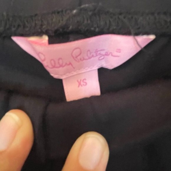 Lilly Pulitzer Travel Pants Women's XS Pleated Black Elastic Waist Stretch - Picture 3 of 5
